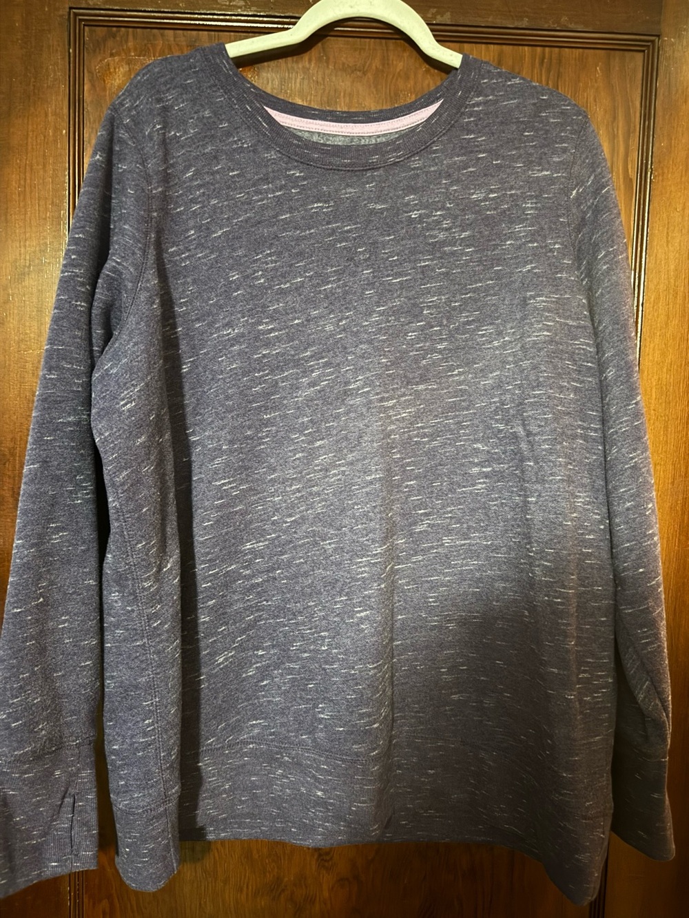 Women’s Tek Gear Purple Heathered Long-Sleeve Crewneck sweatshirt Size 2X